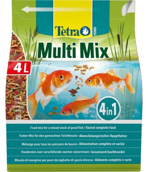 Корм для прудовых рыб Tetra Pond MultiMix 4л гранулы хлопья таблетки гаммарус