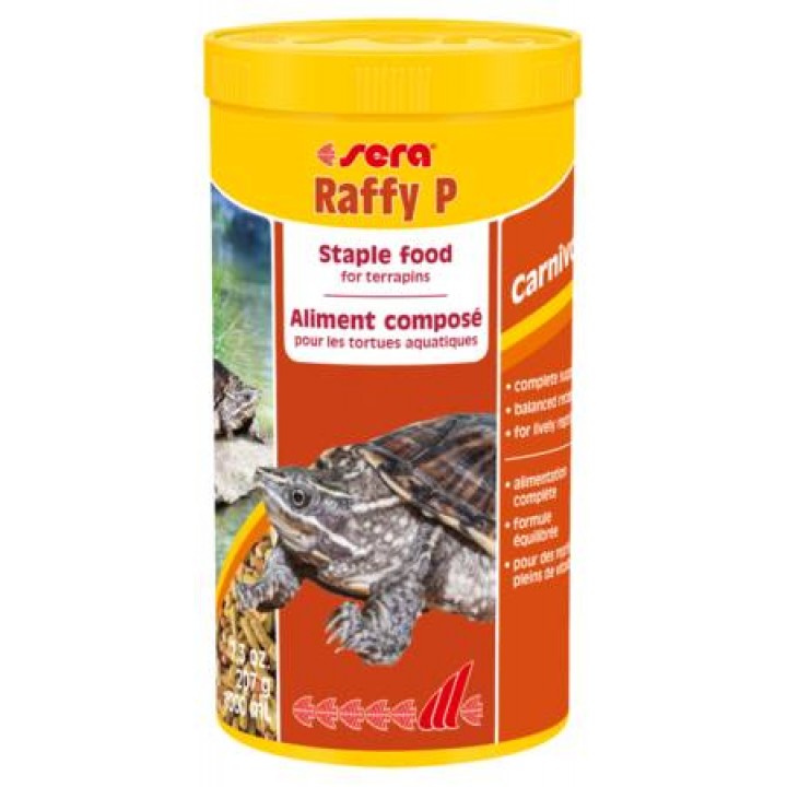 Корм Сера Raffy P 1000 мл - основной корм для водоплавающих черепах и ящериц в виде палочек