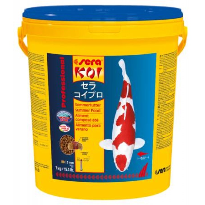 Корм Сера Кои Professional Лето 7 кг - основной корм для прудовых рыб при температуре 17+