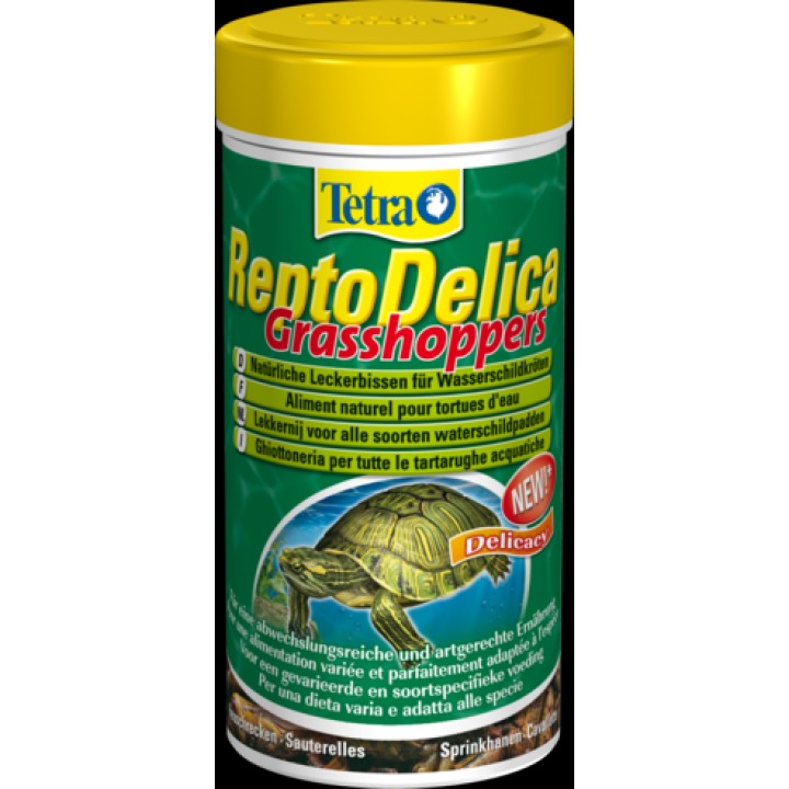 Тетра РептоДелика Грасхуперс 250 мл - деликатес из кузнечиков для водных черепах