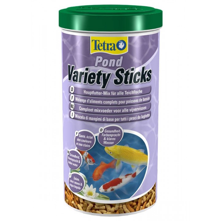 Тетра Понд Вэраети Стикс 1 л - смесь трех видов палочек для кормления прудовых рыб всех видов