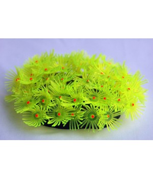 Декор из силикона Коралл желто-зеленый мягкий 12*11*5см