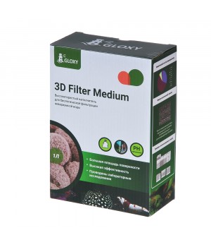 Высокопористый наполнитель для биологической фильтрации воды Gloxy 3D Filter Medium 1л