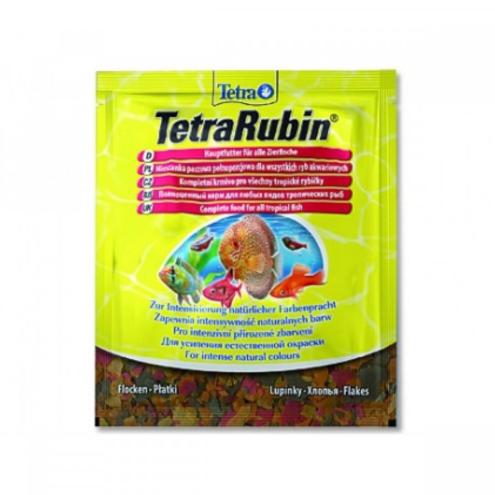 Тетра Рубин 12 гр - корм для усиления окраса рыб в виде хлопьев