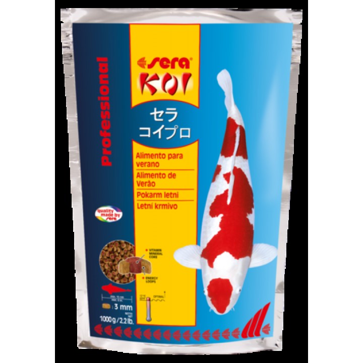 Корм Сера Кои Professional Лето 1 кг - основной корм для прудовых рыб при температуре 17+
