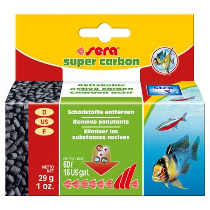 sera супер карбон - активированный уголь д/внутренних фильтров 29г.