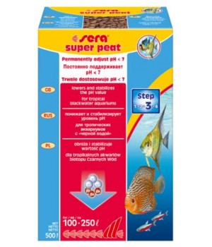 sera super peat - наполнитель для фильтра снижает pH и kH 500ml