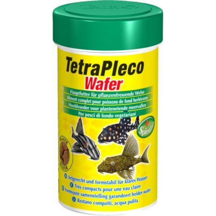 Тетра Плеко Вафер 100 мл - основной корм для травоядных сомиков в виде таблеток