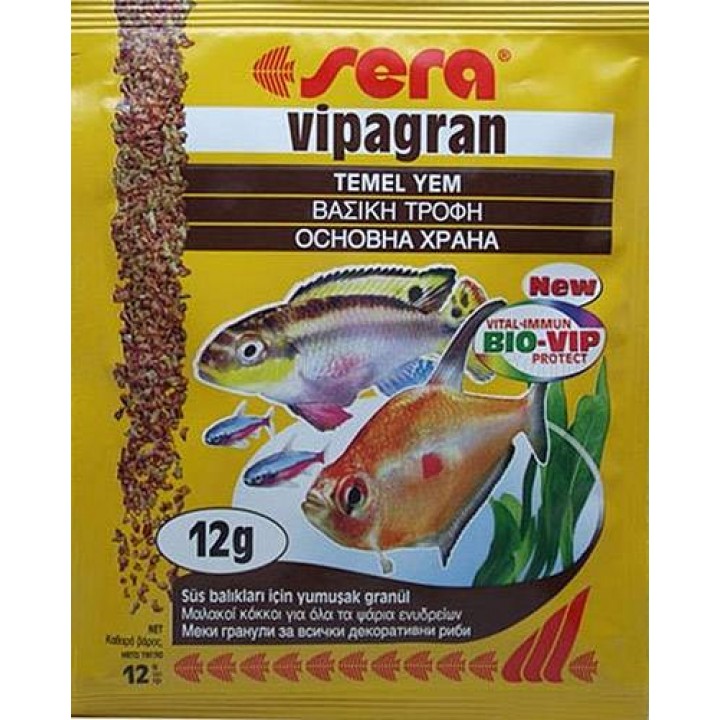 Корм Сера Випагран 12 гр - основной корм для всех видов рыб в виде гранул