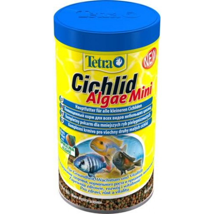 Тетра Цихлид Альго Мини 500 мл - полноценный корм для всех видов небольших цихлид